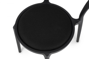 SCAUN DINING/TERASA SLIM, NEGRU, DIN POLIPROPILENA SI STOFA, STIL MODERN B2 - Img 5
