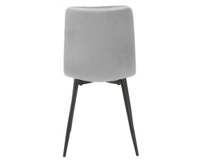 SCAUN DINING TOM, GRI BLUVEL 14/NEGRU MAT, TAPITERIE DIN CATIFEA SI PICIOARE DIN METAL, STIL MODERN - Img 2