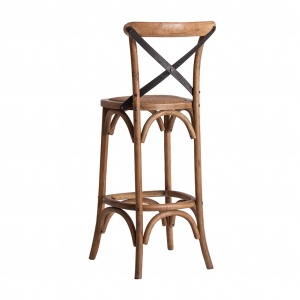 SCAUN LANDES REF. 27035, CULOARE NATURALA, STIL VINTAGE, DIN LEMN DE PIN RECICLAT SI RATAN, VIC - Img 5