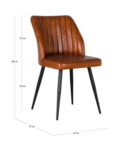 SCAUN LIVING ELEGANT, ARTIM 1757, DIN METAL, LEMN SI PIELE, MARO/NEGRU, ARTIM GROUP SELECTION - Img 6