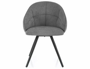 SCAUN PIVOTANT CAPRI, GRI 11/NEGRU MAT, TAPITERIE DIN STOFA VARDO SI PICIOARE DIN METAL, STIL MODERN - Img 2