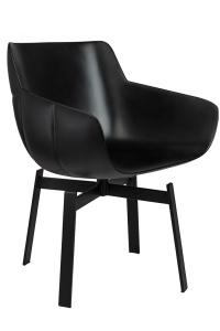 SCAUN PIVOTANT SHIBA NEGRU/MARO, CONFECTIONAT DIN FIBRA DE STICLA SI METAL, STIL MODERN - Img 2