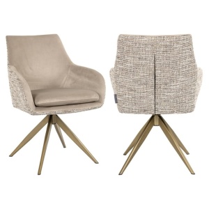 SCAUN ROTATIV 360 DE GRADE, LISONNE BE TRENDY NATURE/KAKI VELVET, S4762, CONFECTIONAT DIN 100% POLIESTER, SPUMA SI METAL, RICHMOND INTERIORS