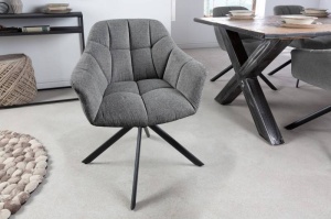 SCAUN ROTATIV, PAPILLON, MICROFIBRA GRI INCHIS, STIL RETRO, ARTIM GROUP SELECTION