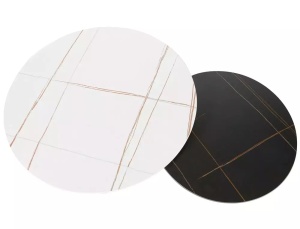 SET 2 MASUTE DE CAFEA FERRANTE B, 60/80 CM, EFECT DE MARMURA NEAGRA/ALBA, BLAT DIN CERAMICA SI CADRU DIN METAL, STIL MODERN - Img 4