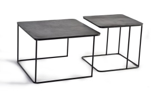 SET 2 MASUTE DE CAFEA FRANKS 6148, NEGRU, DIN METAL, STIL MODERN G&C - Img 3