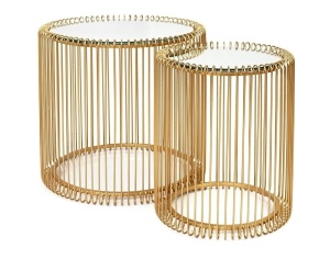 SET 2 MASUTE DE CAFEA WIRE, NUANTA ALAMA, CONFECTIONATE DIN STICLA SI ALAMA, STIL MODERN