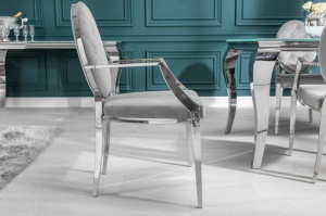 SET 2 SCAUNE ARGINTIU/GRI BAROCK 38343 DE LUX DESIGN MODERN - Img 2