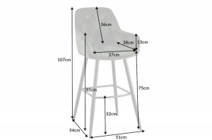 SET 2 SCAUNE DE BAR, MILANO, DIN CATIFEA VERDE SI METAL, COD 41960, DESIGN MODERN - Img 6