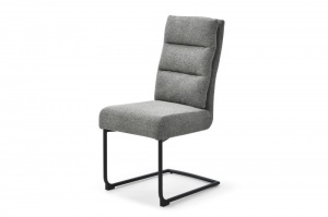 SET 2 SCAUNE, DINING, CANTILEVER, DIN TEXTIL GRI STIL MODERN