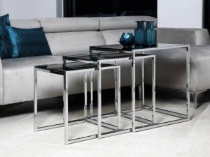 SET 3 MASUTE DE CAFEA CROSS TRIO, NEGRU/CROM, STIL MODERN