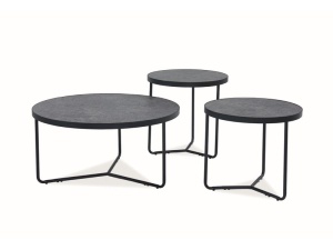 SET 3 MASUTE DE CAFEA DEMETER, EFECT DE BETON GRI/NEGRU, BLAT DIN MDF, FURNIR NATURAL SI CADRU DIN METAL, STIL MODERN - Img 2