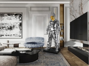 STATUETA DECORATIVA RAPERO, 81x198 CM, DIN FIBRE DE STICLA SI RASINA, STIL MODERN
