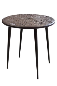 STOC!!! MASUTA DE CAFEA 6712, MARO, DIN LEMN MASIV DE MANGO SI FIER, STIL VINTAGE G&C