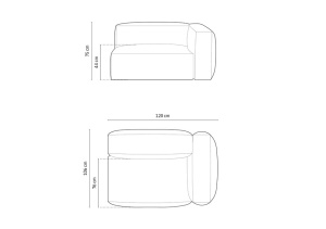 TABURET MARTINA DREAPTA, 120 CM, DIVERSE CULORI SI MATERIALE, DESIGN DEOSEBIT - Img 19
