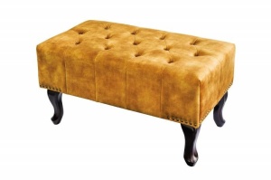 TABURET PENTRU FOTOLIU, CHESTERFIELD GALBEN MUSTAR, CATIFEA