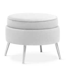 TABURET SHELL, GRI/CROM, TAPITERIE DIN CATIFEA SI PICIOARE DIN METAL, STIL MODERN, ATR