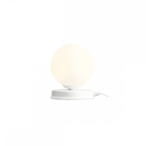 VEIOZA BALL S, 17 CM, ALBA, DIN STICLA SI METAL, STIL MODERN