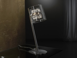 VEIOZA FLASH, 38 CM, CROM/FUMURIU/TRANSPARENT, DIN METAL SI STICLA, STIL MODERN