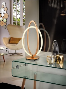 VEIOZA OCELLIS, 41 CM, AURIU ROSE/OPAL, DIN METAL, ALUMINIU SI SILICON, STIL MODERN