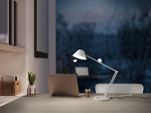 VEIOZA TAROS, 46 CM, ALB MAT, DIN METAL SI ALUMINIU, STIL MODERN