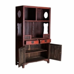 VITRINA AMANIYA REF. 27166, DIN LEMN MASIV DE PIN RECICLAT, NATURAL, STIL VINTAGE, VIC - Img 2