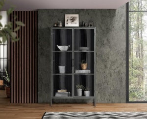 VITRINA ROY 1122, DIN LEMN DE MANGO, STIL INDUSTRIAL G&C