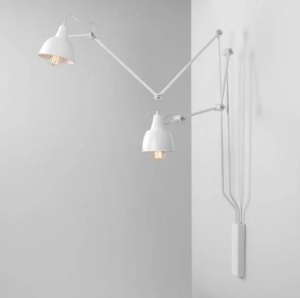 APLICA AIDA, 2 BRATE, 190 CM, ALBA, DIN METAL, STIL MODERN - Img 4
