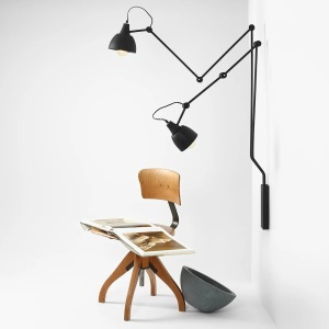 APLICA AIDA, 2 BRATE, 190 CM, NEAGRA, DIN METAL, STIL MODERN - Img 3