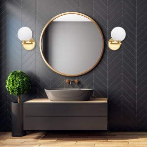 APLICA GLASS GOLD APP684-1W, 17 cm, ALB SI AURIU, DIN METAL SI STICLA, STIL MODERN, TU - Img 3