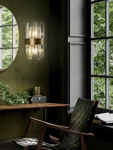 APLICA GRACE, 30 CM, AURIU PERIAT/TRANSPARENT, DIN METAL SI STICLA, STIL MODERN