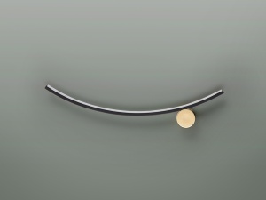 APLICA SMILE, 58 CM, NEGRU MAT/AURIU/OPAL, DIN METAL SI ACRIL, STIL MODERN - Img 2