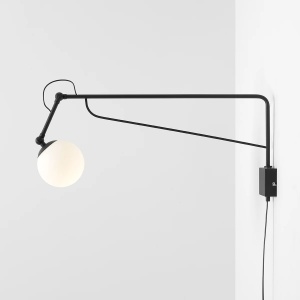 APLICA SOHO L, 29 CM, NEAGRA, DIN STICLA SI METAL, STIL MODERN
