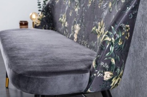 BANCA BOUTIQUE, DIN CATIFEA SI METAL, 130CM, MODEL FLORAL, GRI, ARTIM GROUP COLLECTION - Img 2