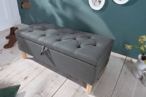 BANCUTA, CASTLE 100CM, COD 40410, DIN LEMN SI TEXTIL, STIL RUSTIC