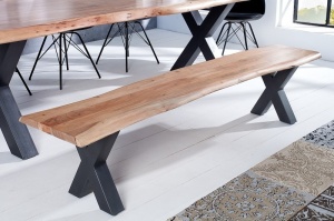 BANCUTA DIN LEMN MASIV DE SALCAM MAMMUT 160 CM DESIGN VINTAGE INDUSTRIAL