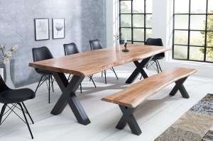 BANCUTA DIN LEMN MASIV DE SALCAM MAMMUT 38354 - DESIGN VINTAGE INDUSTRIAL - Img 2