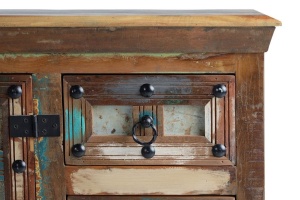 BUFET 110CM, MARO/MULTICOLOR, DIN LEMN RECICLAT, GINER Y COLOMER - Img 2
