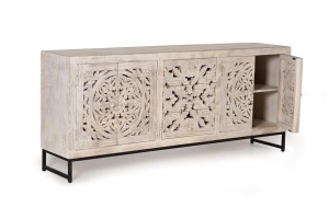 BUFET 190CM, DIN LEMN MASIV DE MANGO, STIL INDUSTRIAL G&C - Img 3