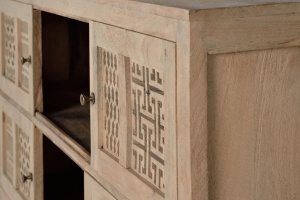 BUFET CHRIS 6174, NATURAL, DIN LEMN DE MANGO SI METAL, STIL VINTAGE G&C - Img 6