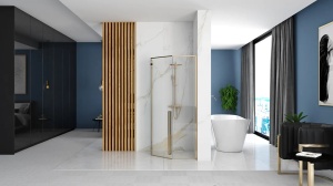 CABINA DE DUS REA DIAMOND, 90x90CM, AURIU, DIN STICLA, CALITATE SUPERIOARA - Img 3