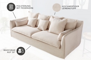 CANAPEA CONFORTABILA 200CM, 3 LOCURI, CULOARE NATUR, STIL MODERN, ARTIM GROUP SELECTION - Img 8
