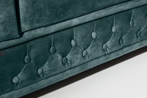 CANAPEA DEOSEBITA, CHESTERFIELD 205CM, COD 43091, DIN LEMN MASIV SI CATIFEA, DESIGN MODERN - Img 4
