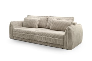 CANAPEA EXTENSIBILA NOA, CONFECTIONATA DIN TEXTIL, ARCURI SI SPUMA, BEJ, STIL MODERN - Img 2