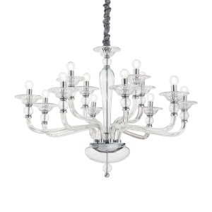 CANDELABRU DANIELI SP12, TRANSPARENT, DESIGN MODERN, IDEAL LUX