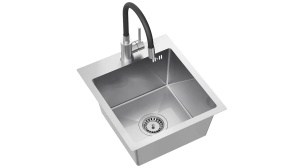 CHIUVETA BUCATARIE REA LUKE 90, CU BATERIE, NICHEL PERIAT, DIN INOX, CALITATE SUPERIOARA