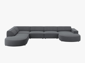 COLTAR JODIE, STANGA, 7 LOCURI, 364 CM, DIVERSE CULORI SI MATERIALE, DESIGN DEOSEBIT - Img 9