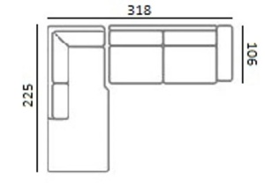 COLTAR LUND CU 3 LOCURI + SEZLONG PE STANGA, FUSION CREM 02, S52303AR+OTML.E371, CONFECTIONAT DIN LEMN, ARCURI, METAL SI 100% POLIESTER, RICHMOND INTERIOR - Img 3