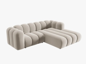 COLTAR MODULAR LUPIN, DREAPTA, 3 LOCURI, 228 CM, BEJ 1, TAPITERIE DIN CATIFEA, DESIGN DEOSEBIT - Img 2