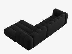 COLTAR MODULAR LUPIN, DREAPTA, 4 LOCURI, 288 CM, NEGRU 19, TAPITERIE CHENILLE, DESIGN DEOSEBIT - Img 5